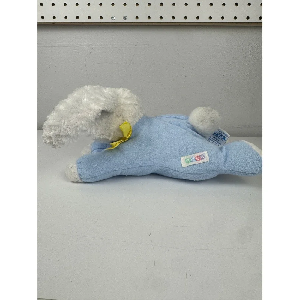Vintage‎ Eden Blue White Plush Bunny Rabbit Floppy Ear Stuffed Animal Toy AF-843